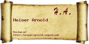 Heiser Arnold névjegykártya